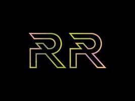logotipo de letra rr con vector de textura de arco iris colorido. vector profesional.