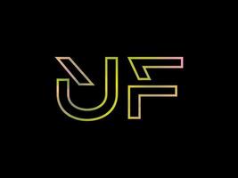 logotipo de letra uf con vector de textura de arco iris colorido. vector profesional.