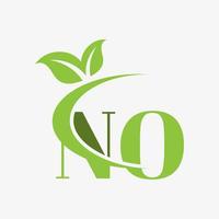 no letter logo with swoosh leaves icon vector. vector