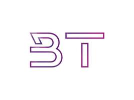 logotipo de letra bt con vector de textura de arco iris colorido. vector profesional.