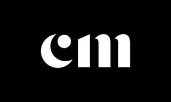 initial letter CM logo design in black background. pro vector. vector