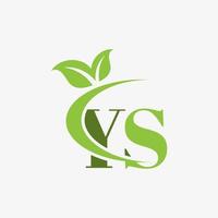 YS letter logo with swoosh leaves icon vector. pro vector. vector