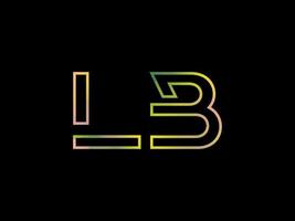 logotipo de letra lb con vector de textura de arco iris colorido. vector profesional.