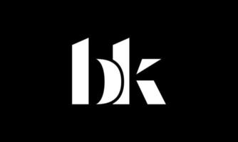 initial letter BK logo design in black background. pro vector. vector
