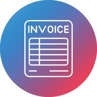 Invoice Line Gradient Circle Background Icon vector