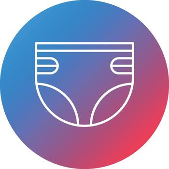 Diaper Line Gradient Circle Background Icon vector