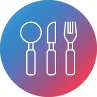 Cutlery Line Gradient Circle Background Icon vector