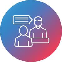 Job Interview Line Gradient Circle Background Icon vector