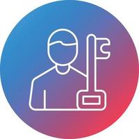 Key Person Line Gradient Circle Background Icon vector