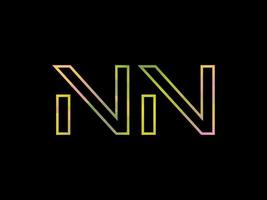 NN Letter Logo With Colorful Rainbow Texture Vector. Pro vector. vector