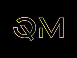 QM Letter Logo With Colorful Rainbow Texture Vector. Pro vector. vector