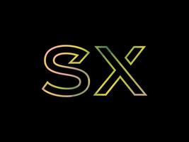 SX Letter Logo With Colorful Rainbow Texture Vector. Pro vector. vector