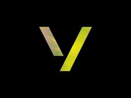 logotipo de letra v con vector de textura de arco iris colorido. vector profesional.