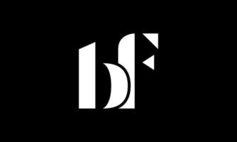 diseño del logotipo de la letra inicial bf en fondo negro. vector profesional.