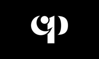 initial letter CP logo design in black background. pro vector. vector