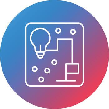 Concept Map Line Gradient Circle Background Icon vector