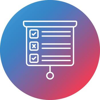 Task Analysis Line Gradient Circle Background Icon vector