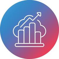 Financial Data Line Gradient Circle Background Icon vector