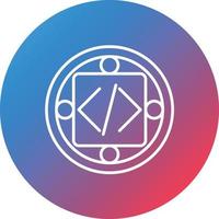 Custom Code Implementation Line Gradient Circle Background Icon vector