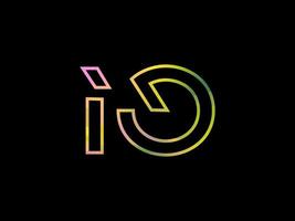 IO Letter Logo With Colorful Rainbow Texture Vector. Pro vector