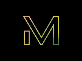 M Letter Logo With Colorful Rainbow Texture Vector. Pro vector. vector