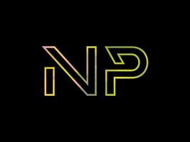 NP Letter Logo With Colorful Rainbow Texture Vector. Pro vector. vector