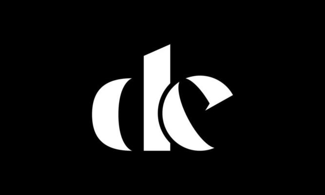initial letter DE logo design in black background. pro vector.