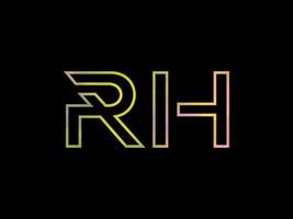 RH Letter Logo With Colorful Rainbow Texture Vector. Pro vector. vector