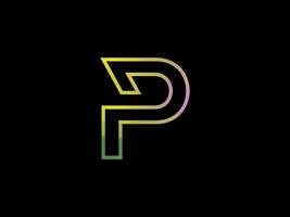 P Letter Logo With Colorful Rainbow Texture Vector. Pro vector. vector