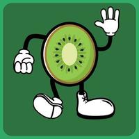 vector illustration of a cartoon fruit character with legs and arms