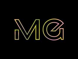 logotipo de letra mg con vector de textura de arco iris colorido. vector profesional.