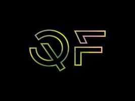 logotipo de letra qf con vector de textura de arco iris colorido. vector profesional.