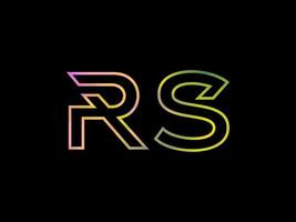 logotipo de letra rs con vector de textura de arco iris colorido. vector profesional.
