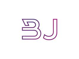 logotipo de letra bj con vector de textura de arco iris colorido. vector profesional.