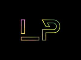 LP Letter Logo With Colorful Rainbow Texture Vector. Pro vector. vector