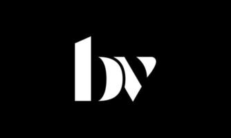 diseño del logotipo de la letra inicial bv en fondo negro. vector profesional.