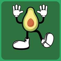 vector illustration of a cartoon fruit character with legs and arms