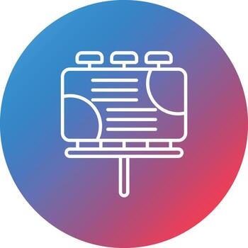 Billboard Line Gradient Circle Background Icon vector