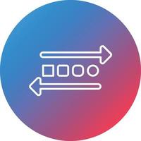 icono de fondo de círculo de gradiente de línea de transformación y desarrollo vector