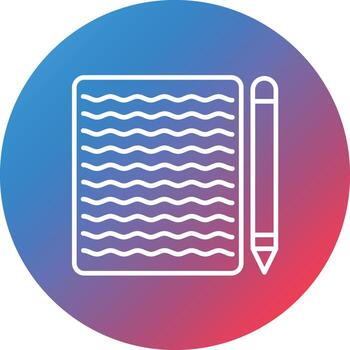 Handwritten Notes Line Gradient Circle Background Icon vector