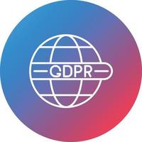 Gdpr Compliance Line Gradient Circle Background Icon vector