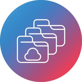 Data Storage Line Gradient Circle Background Icon vector