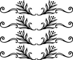 ilustración vectorial de un adorno floral en colores blanco y negro vector