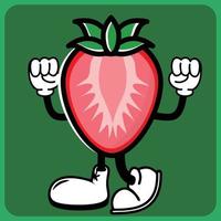 vector illustration of a cartoon fruit character with legs and arms