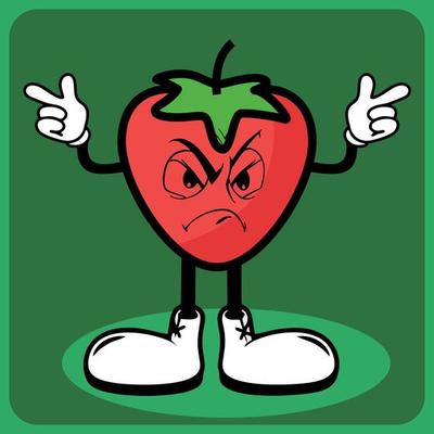 vector illustration of a cartoon strawberry character with legs and arms  16836934 Vector Art at Vecteezy