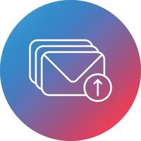 Email Blasts Line Gradient Circle Background Icon vector