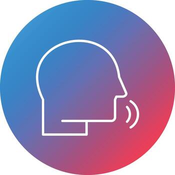 Speaking Line Gradient Circle Background Icon vector