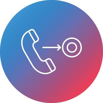 icono de fondo de círculo degradado de línea de llamadas telefónicas vector