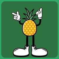 vector illustration of a cartoon fruit character with legs and arms