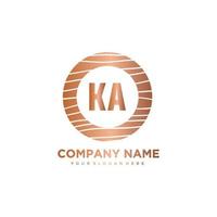 KA Initial Letter circle wood logo template vector